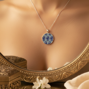 Blue Locket Chain Set